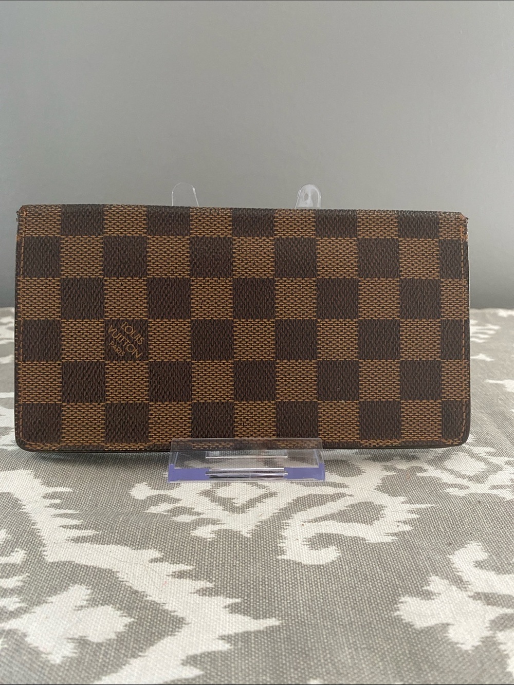Louis Vuitton Brown Damier Ebene Checkered Long Bifold Wallet